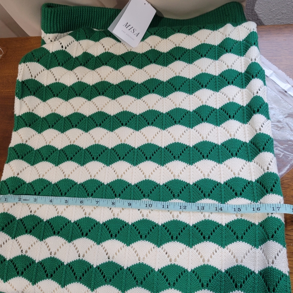 NEW MISA LOS ANGELES melina crochet midi skirt in emerald green - Picture 11 of 11